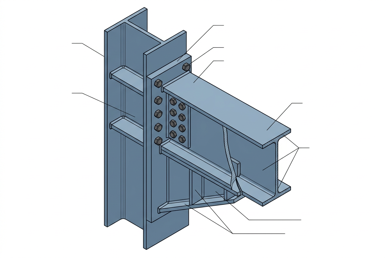 Moment connection (extended end plate)