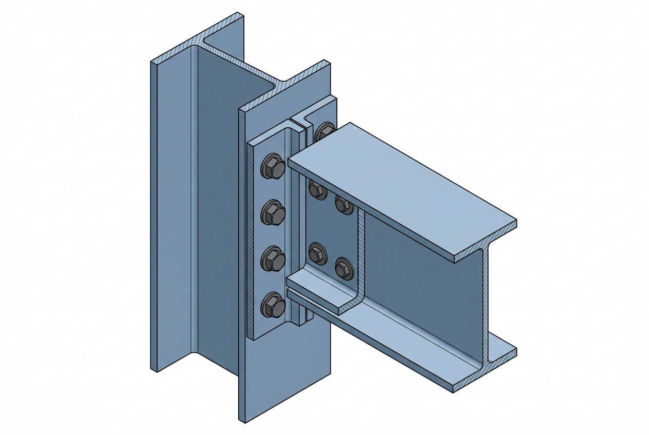 Pinned connection (double angle cleats)