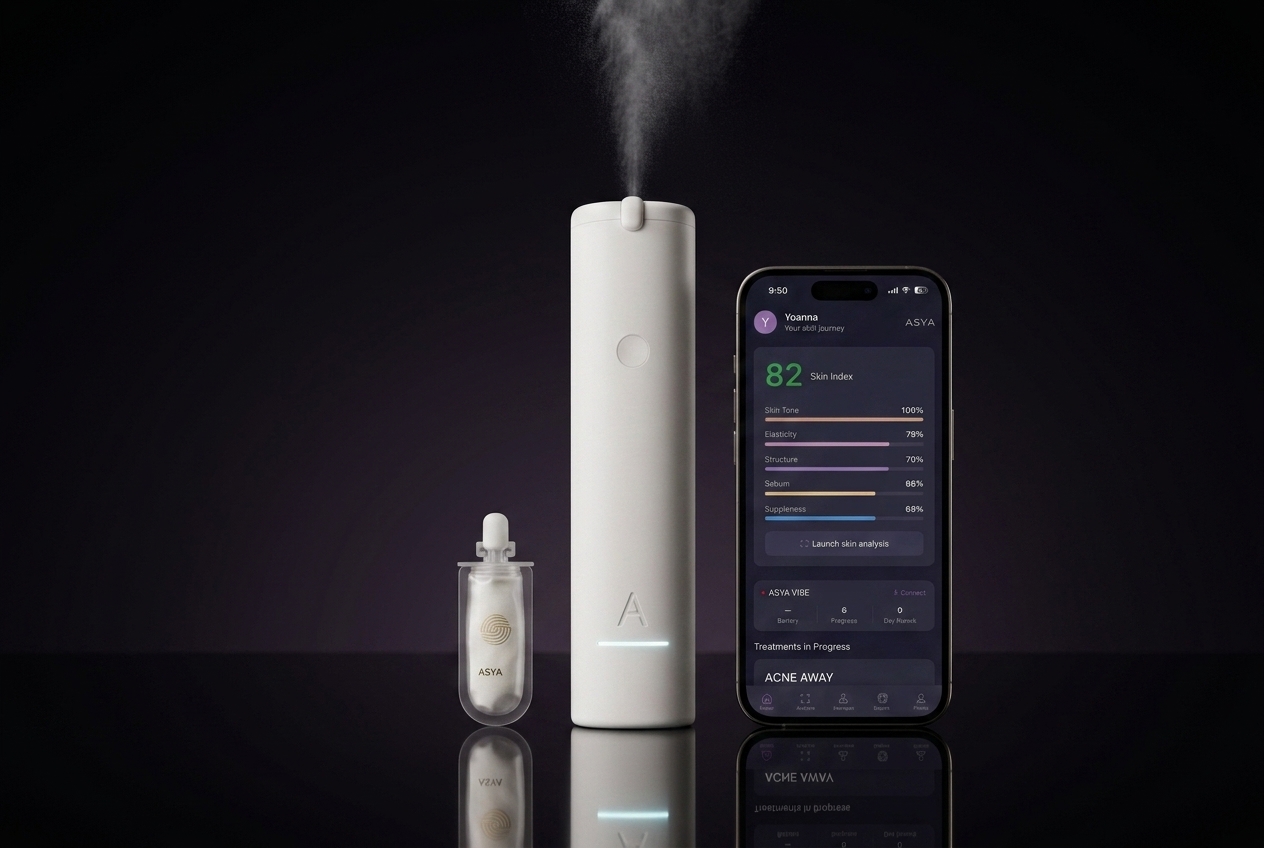 ASYA VIBE applicator, DOSE cartridge and GAZE app