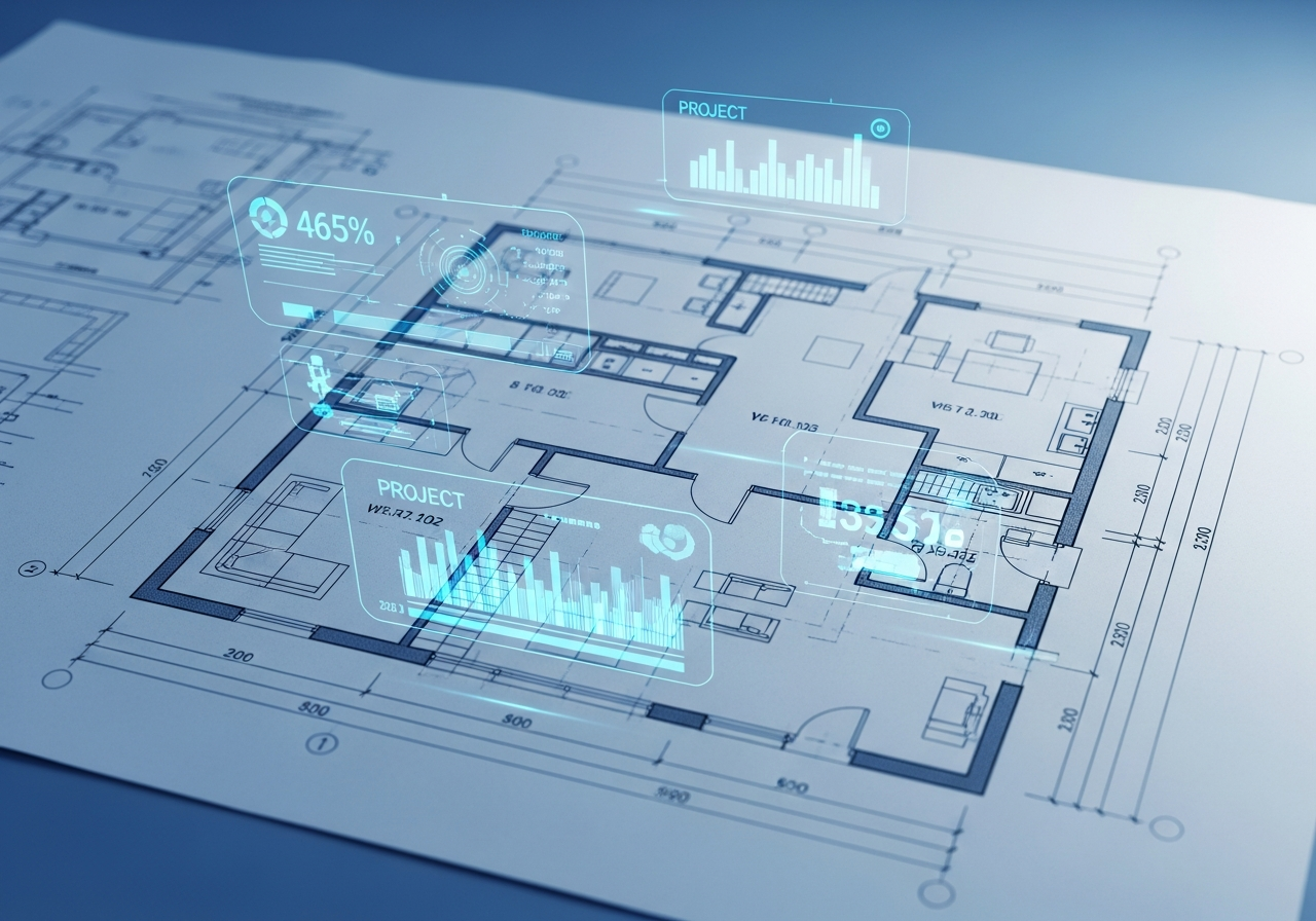 Digital blueprint with project tracking