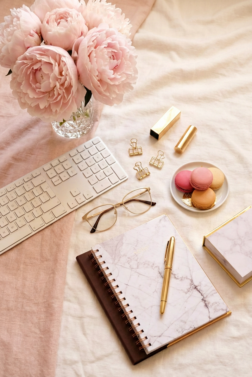 Elegant executive workspace with warm tones