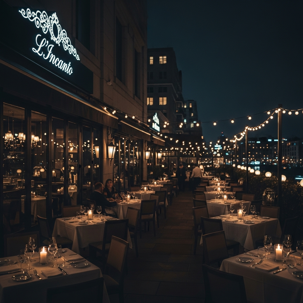 Italienisches Ambiente bei Nacht