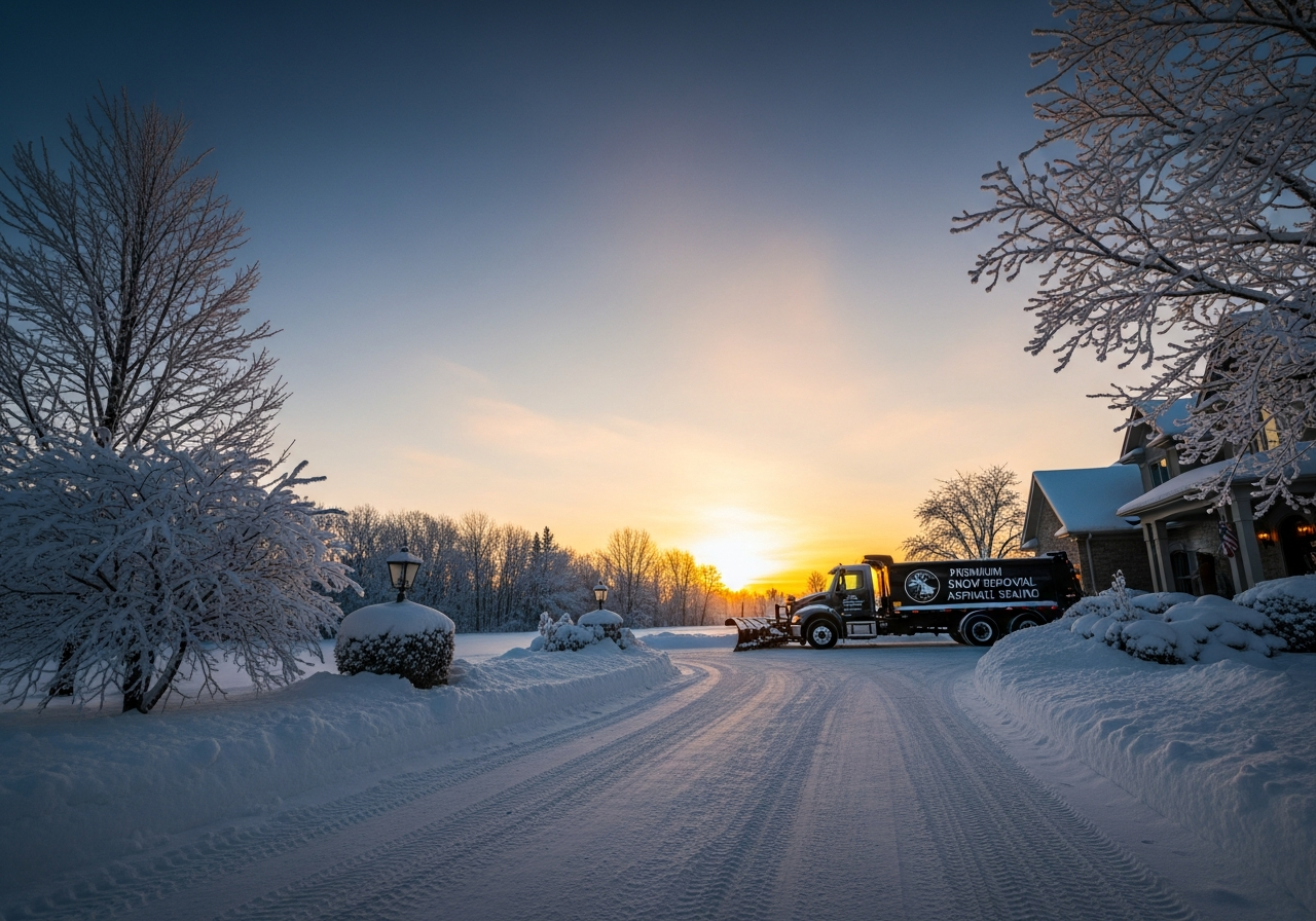 Snow-covered luxury driveway in Ottawa cleared by Capital Shield