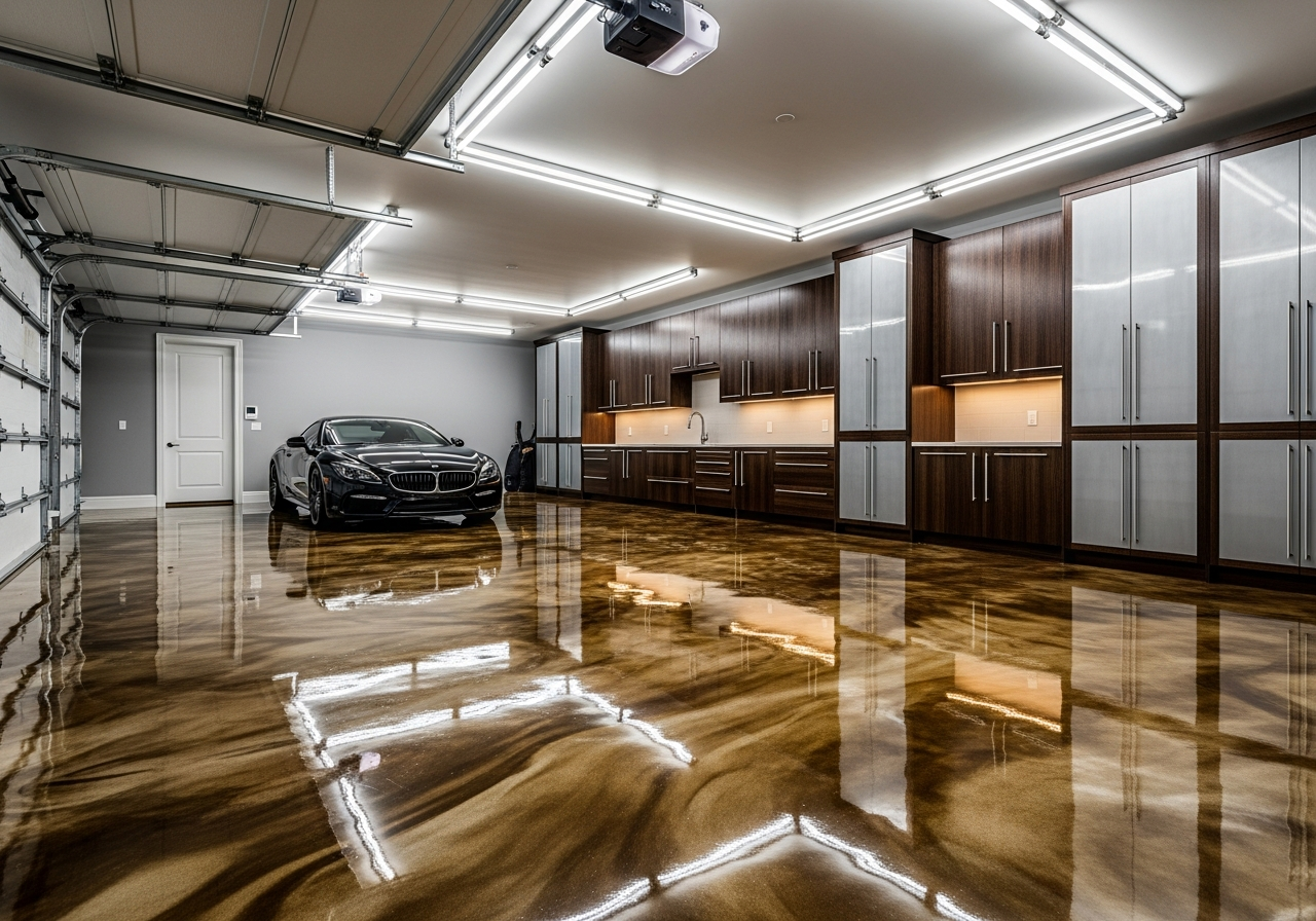 Copper Metallic Epoxy - Luxury Garage