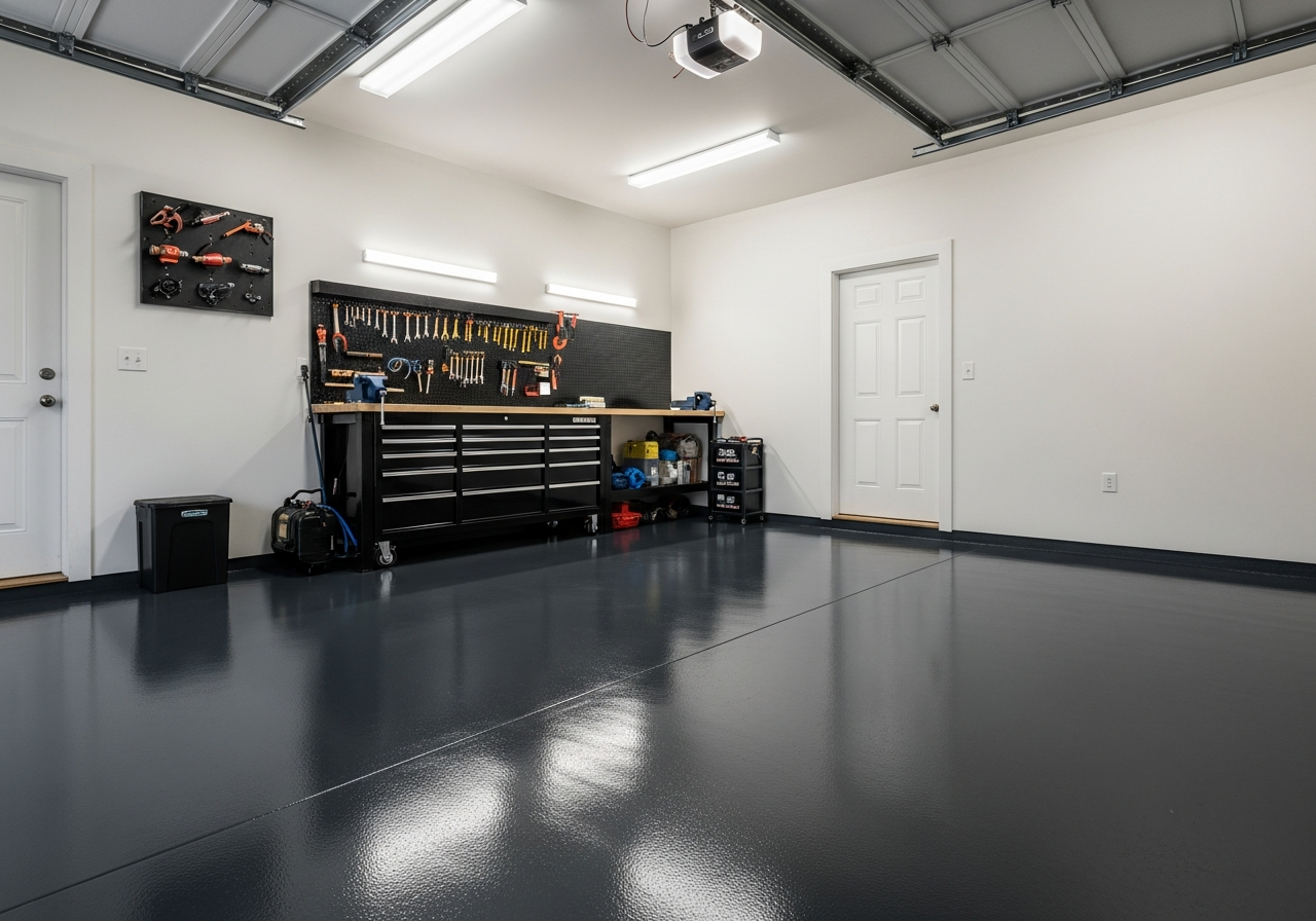 Solid Charcoal Epoxy - Modern Garage