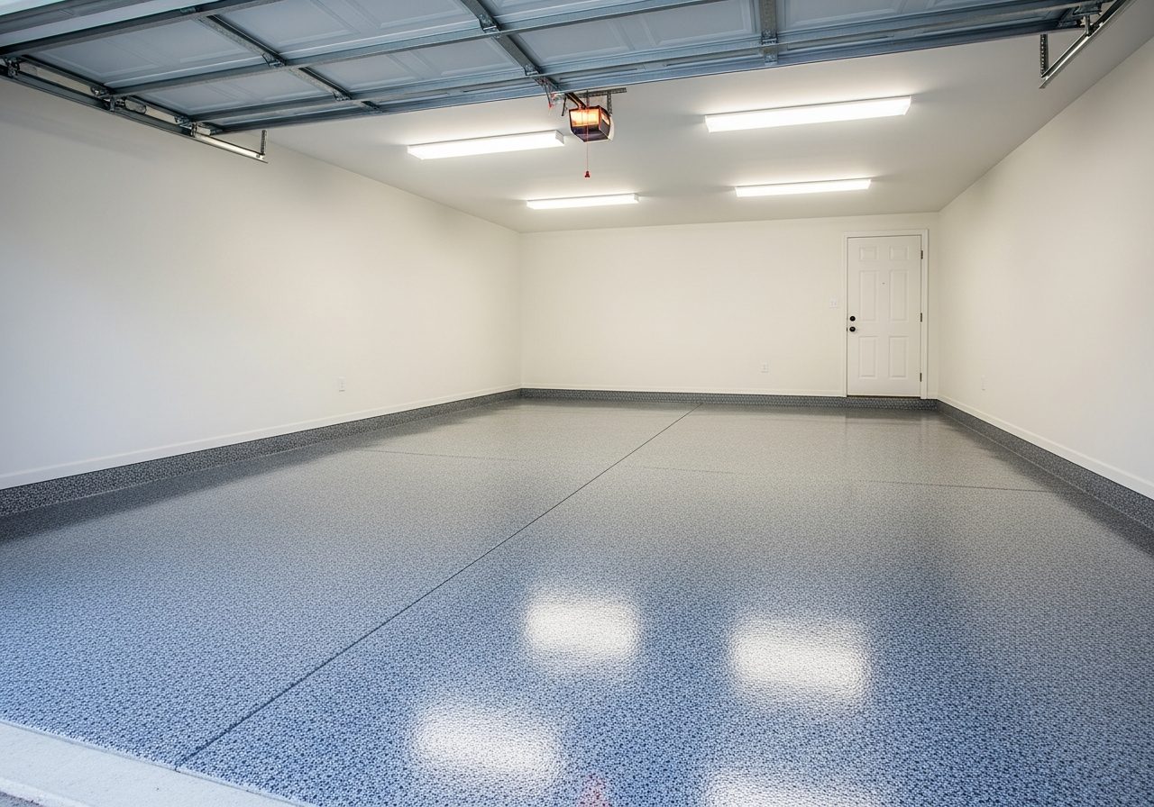 Gray Flake Epoxy - 2-Car Garage