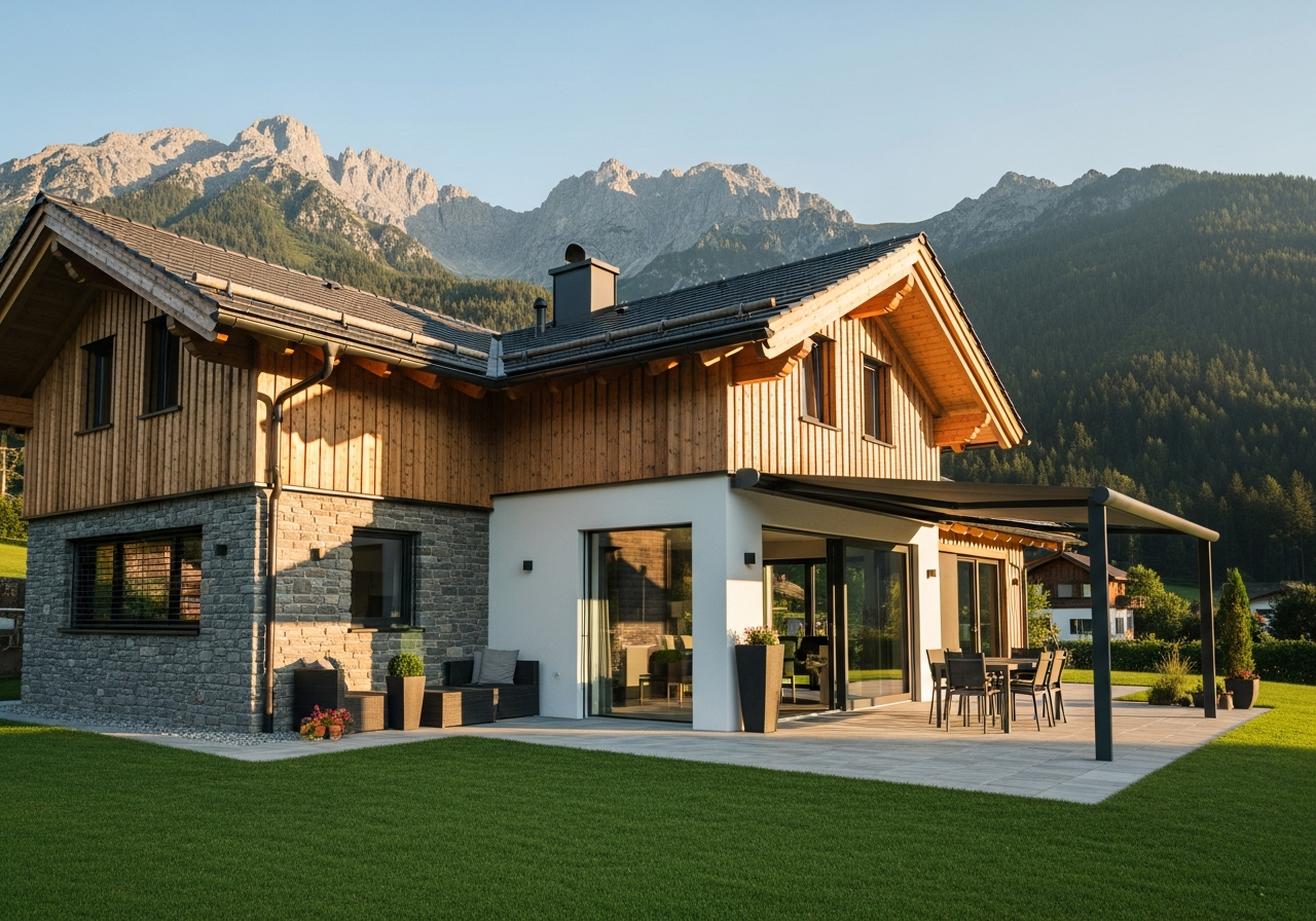 Markise an einem Haus im Allgäu
