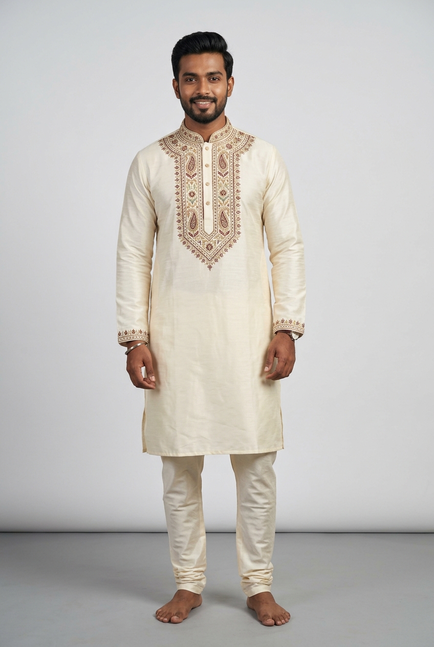 Embroidered Yoke Punjabi