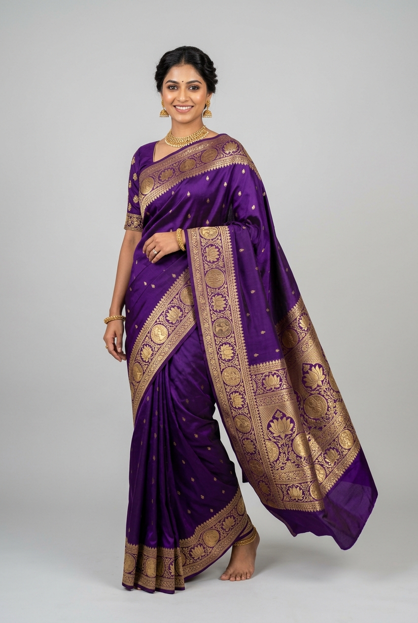 Golden Age of Guptas Silk Saree