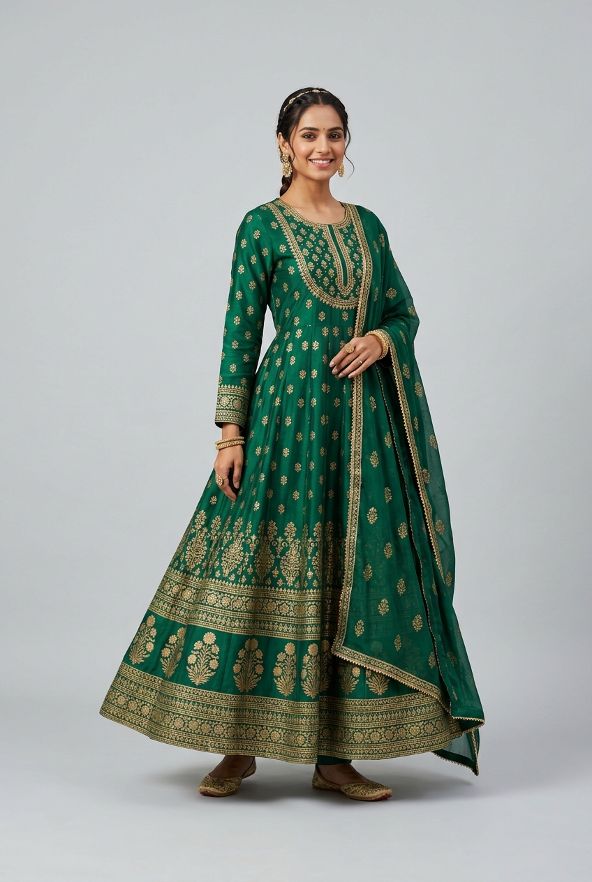 Emerald Anarkali Kurta Set