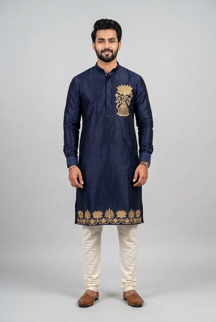 Mauryan Lotus Pillar Kurta