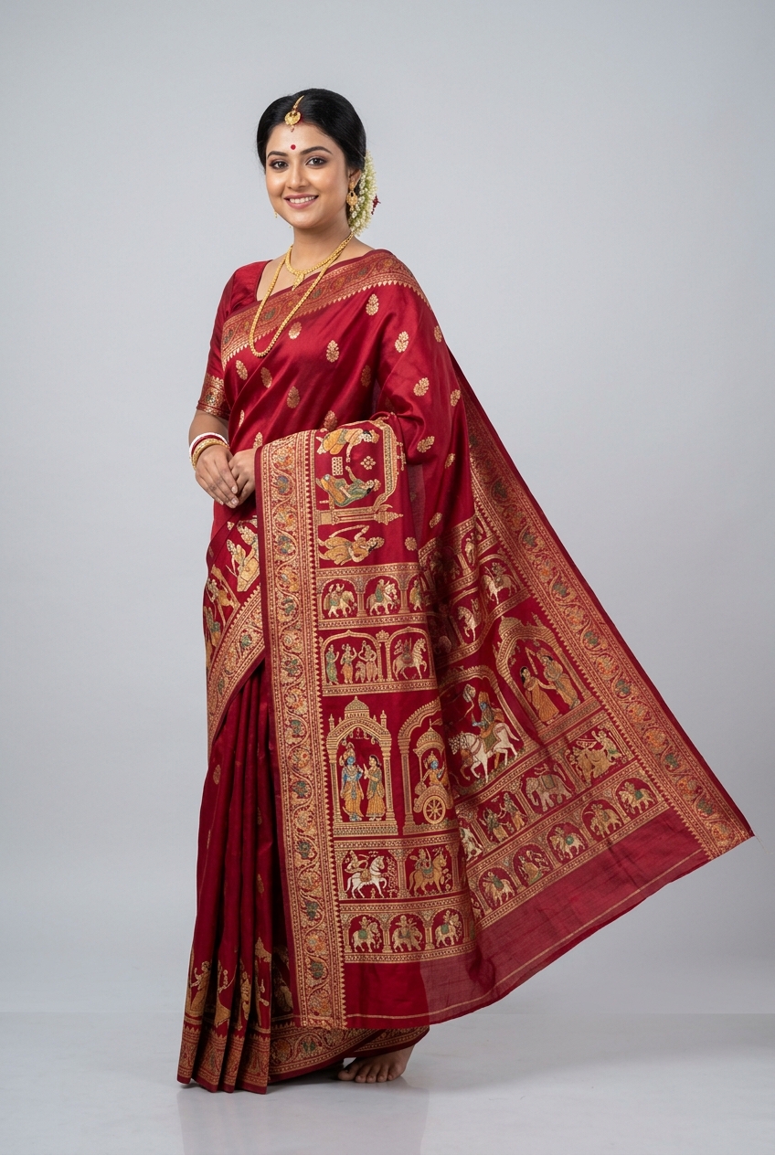 Baluchari Mahabharata Saree