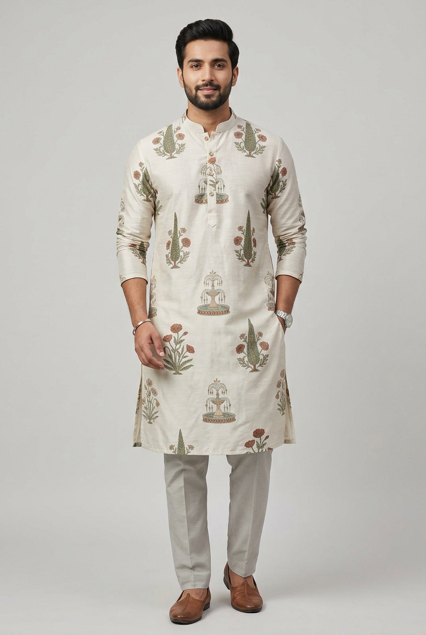 Mughal Garden Print Kurta