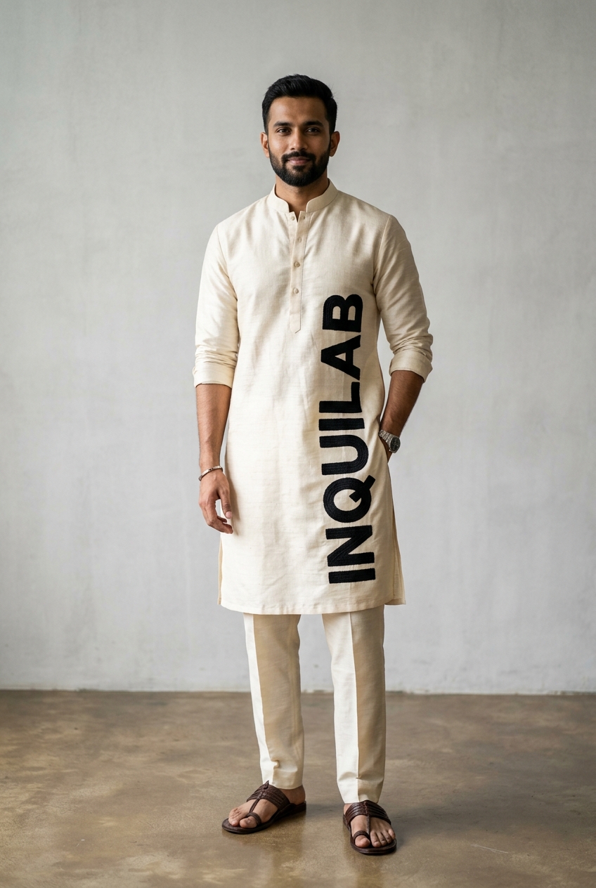 Inquilab Khadi Silk Kurta