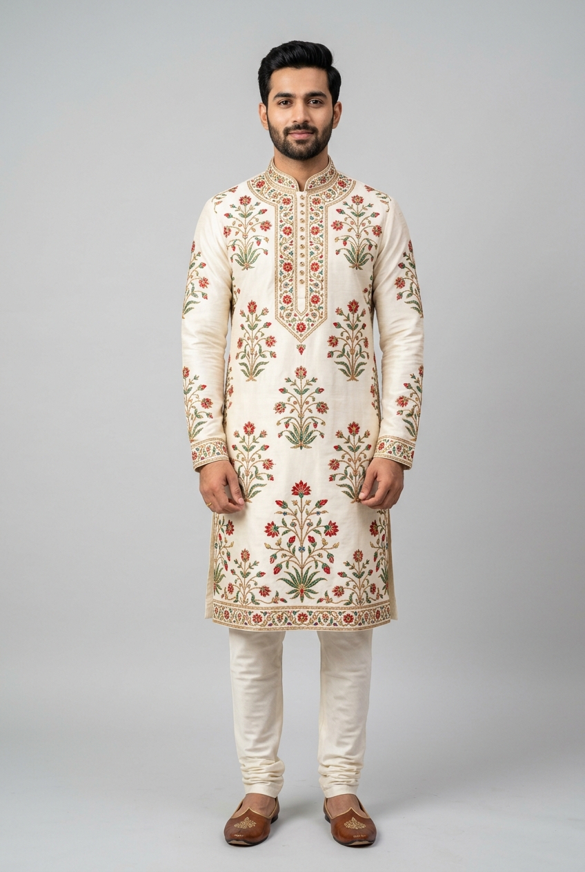 Shah Jahan Floral Inlay Kurta