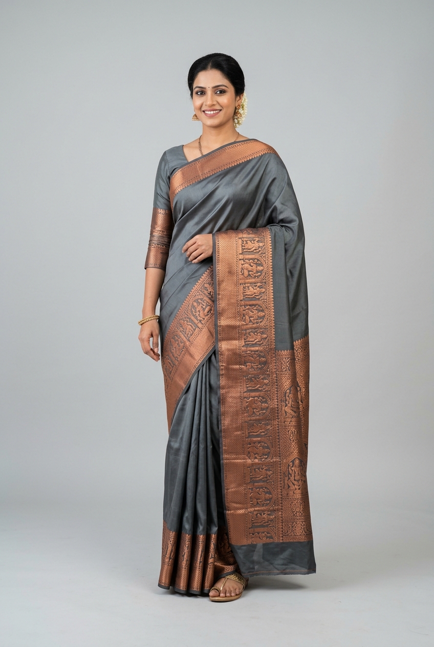 Khajuraho Sculpture Border Saree