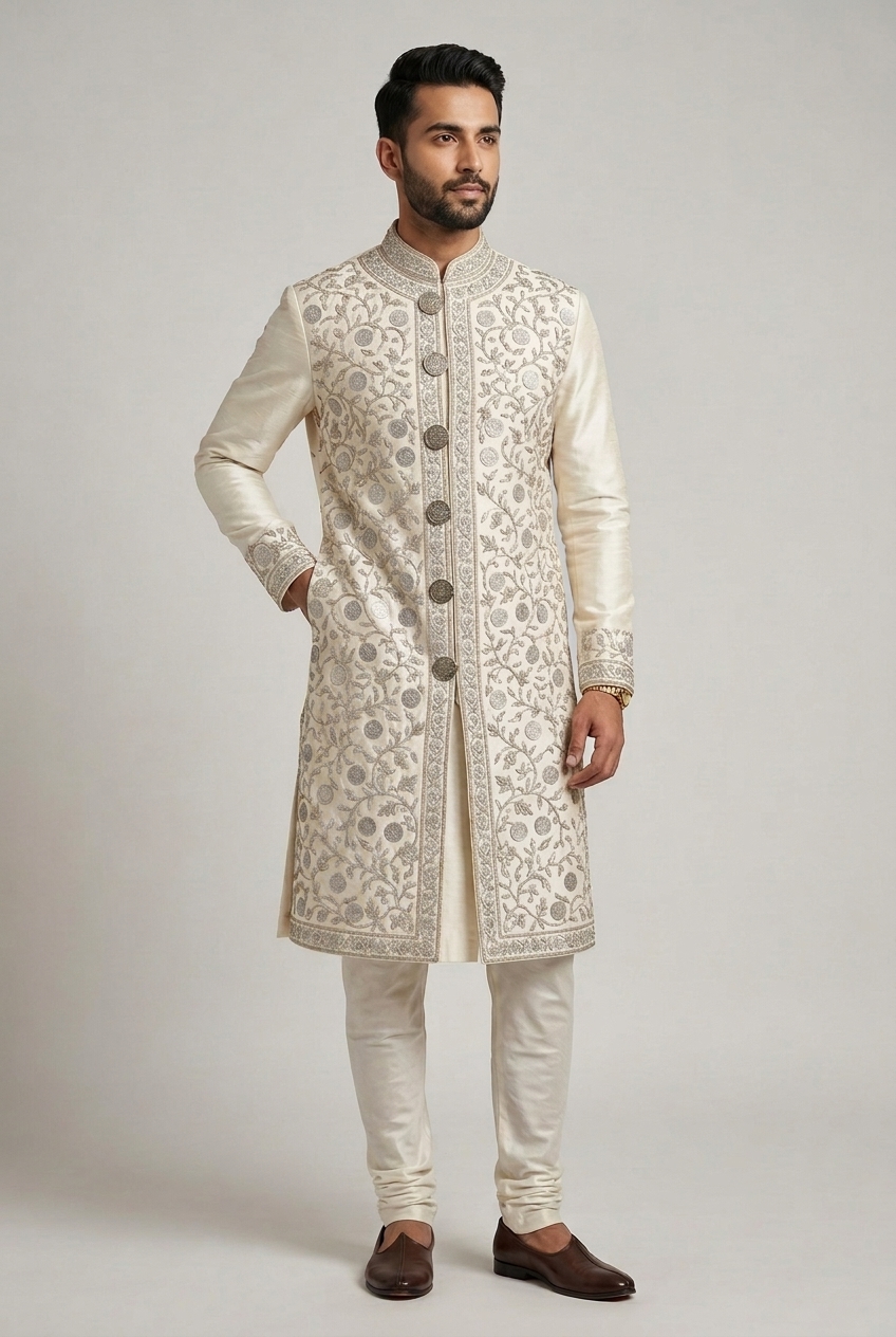 Shah Jahan Rupee Zardozi Kurta