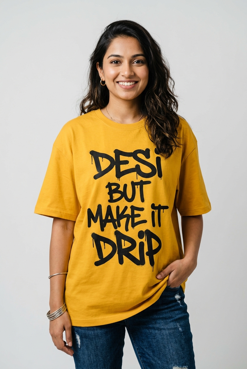 Desi But Make It Drip Oversized Tee