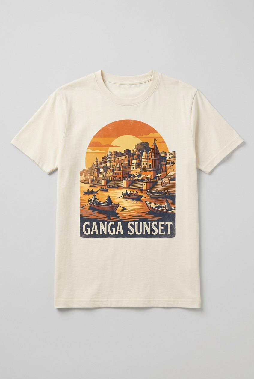 Ganga Sunset Retro Tee