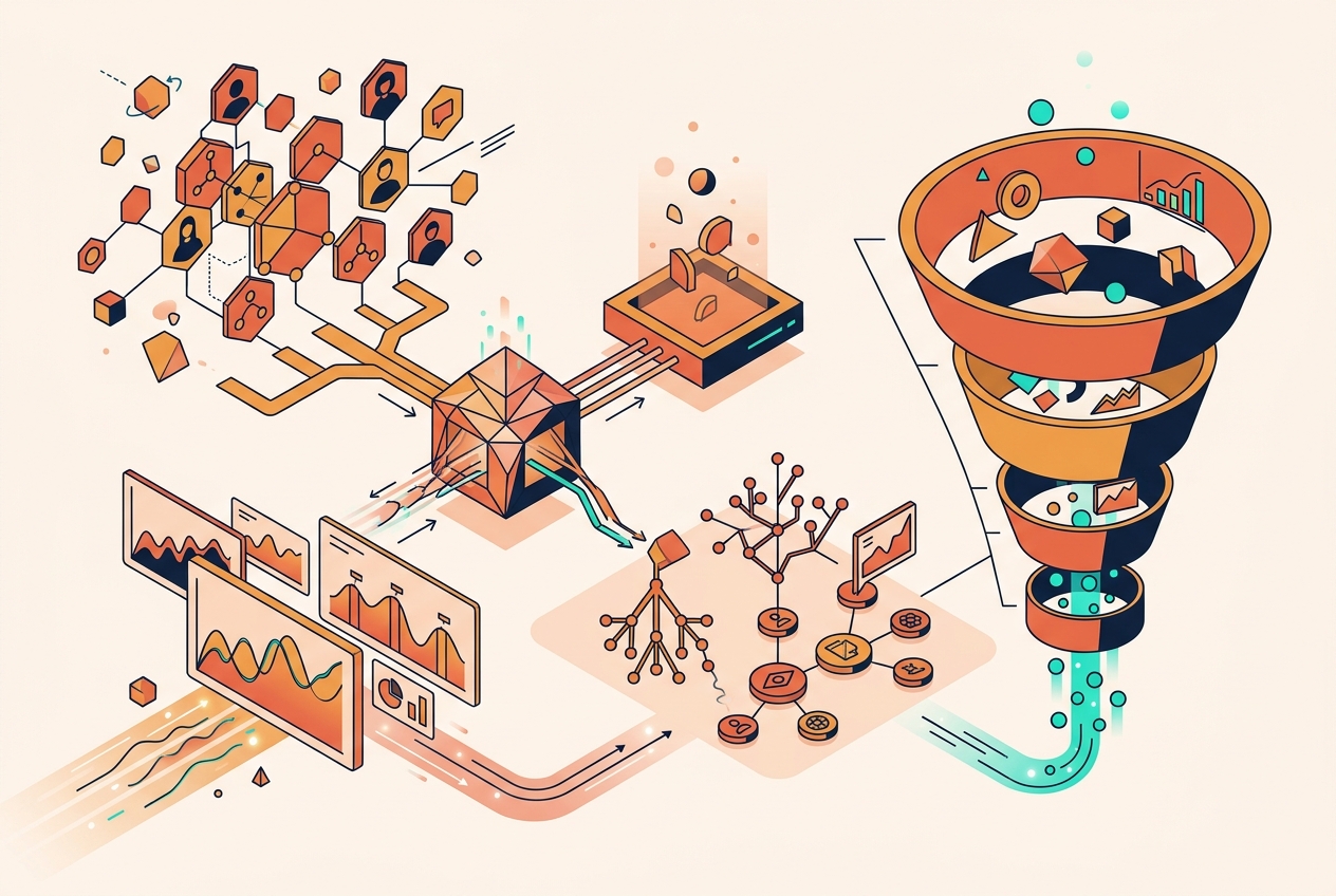Marketing AI redesigns the decision chain: segment, offer, channel and measurement.