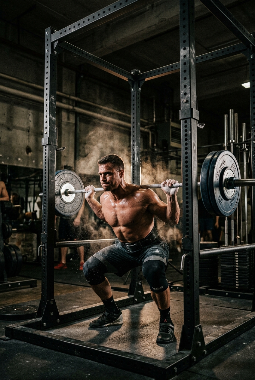 Squat rack at Rhino's Gym