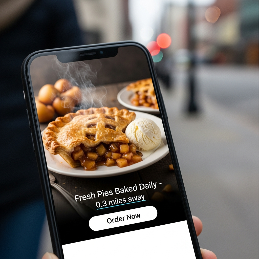 Phone showing ad