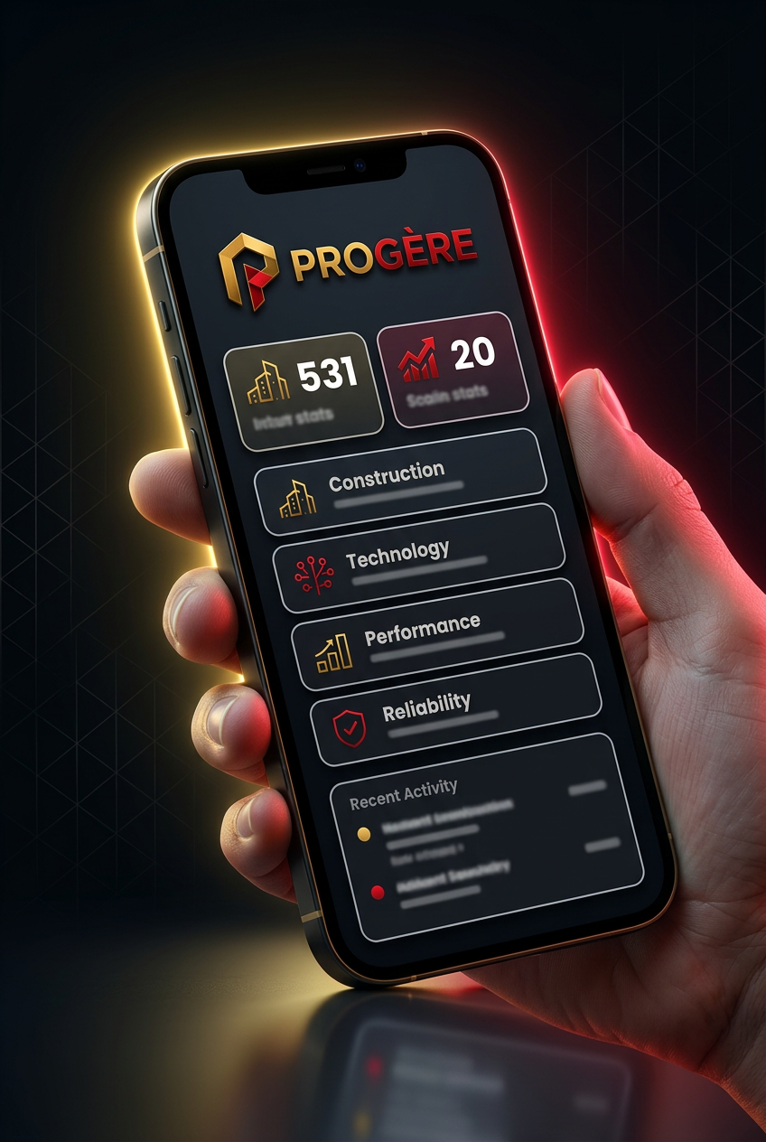 Aperçu de l'application mobile PROGÈRE