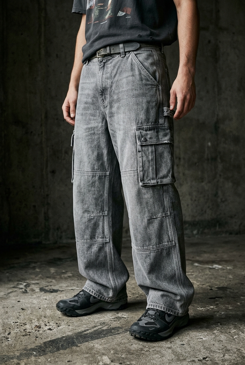 JEAN OVERSIZE CARPENTER 'GREY ACID'