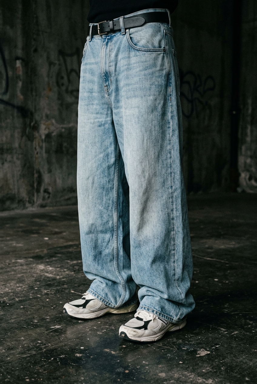 JEAN OVERSIZE 'ICE WASH'