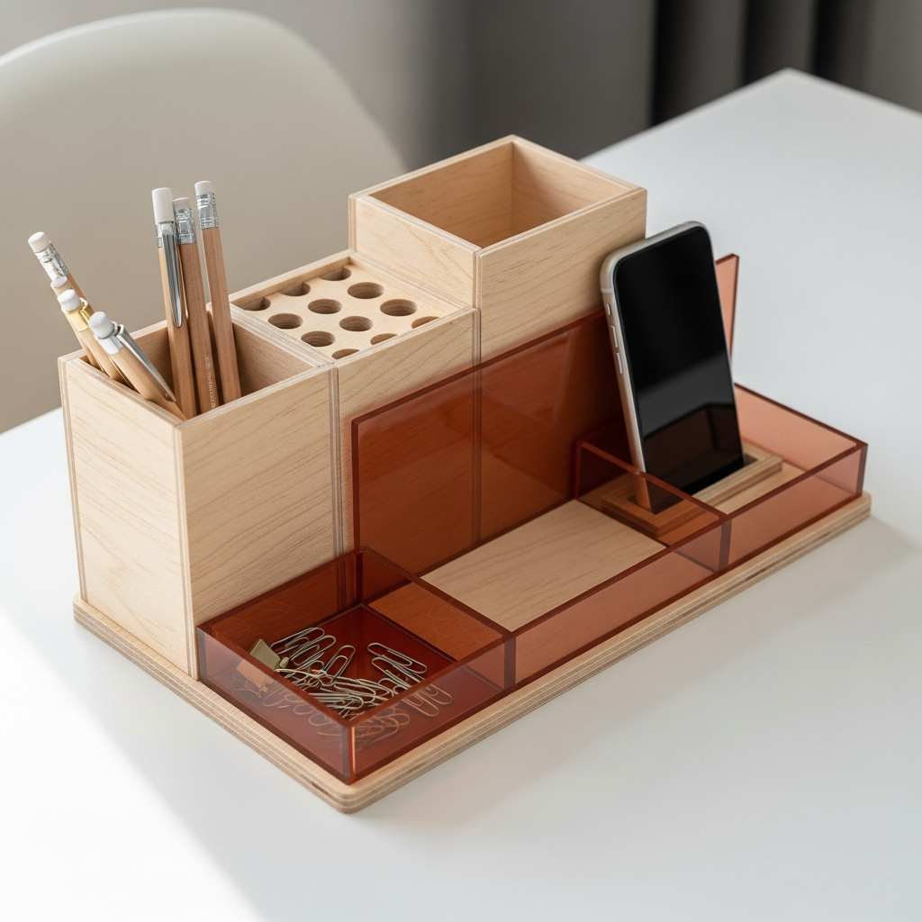 Wooden Desk Organizer