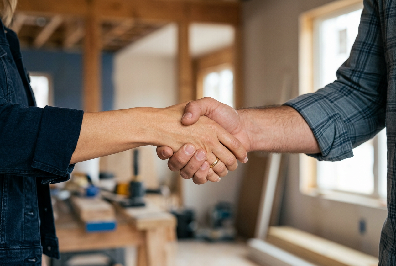 Owner personally verifying a job site