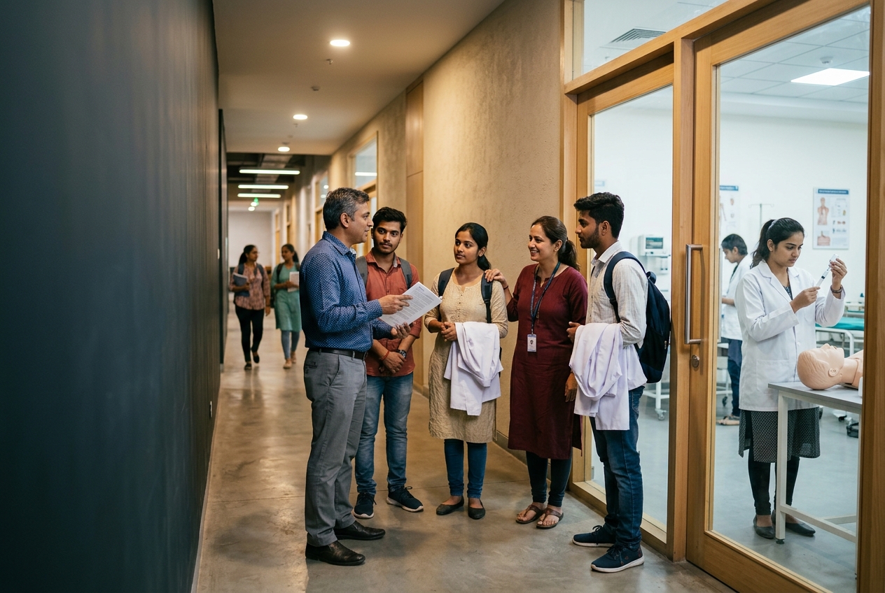Indian students and instructors together in an MSDC practical learning environment