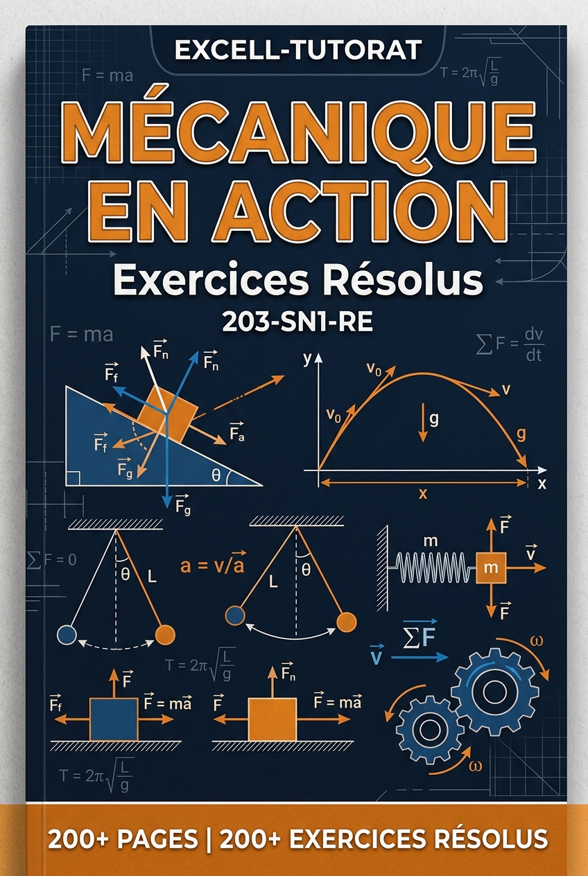 Livre Mécanique en action - Exercices résolus physique 203-SN1-Re cégep Québec