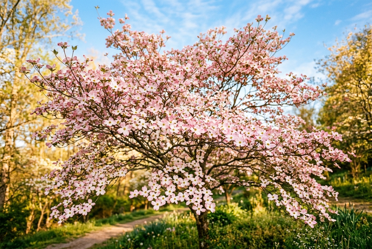 Dogwood tree in full bloom