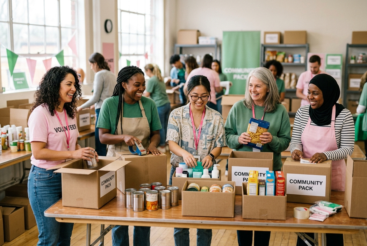 Women volunteers serving the community