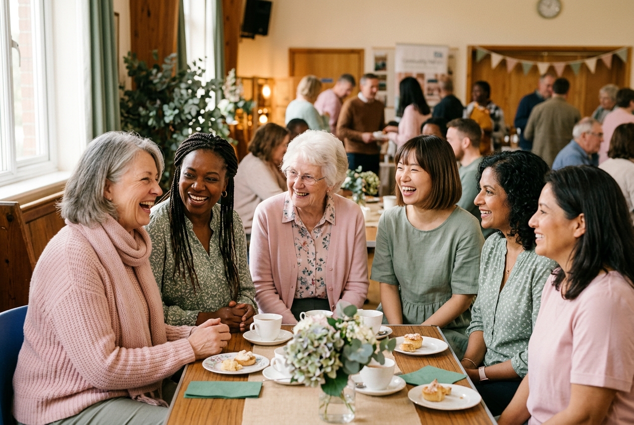 Women of the club connecting and laughing together