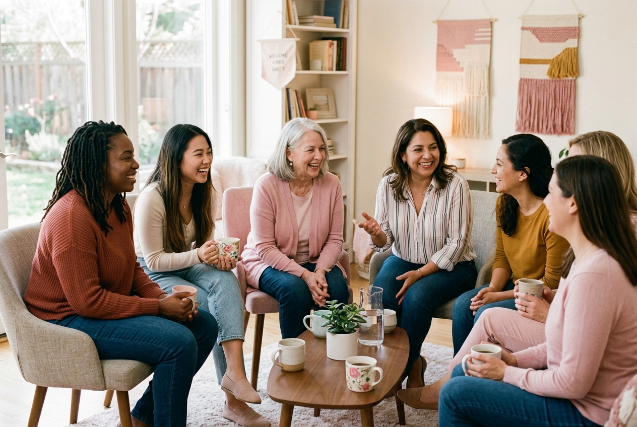 Women in fellowship, connecting over coffee