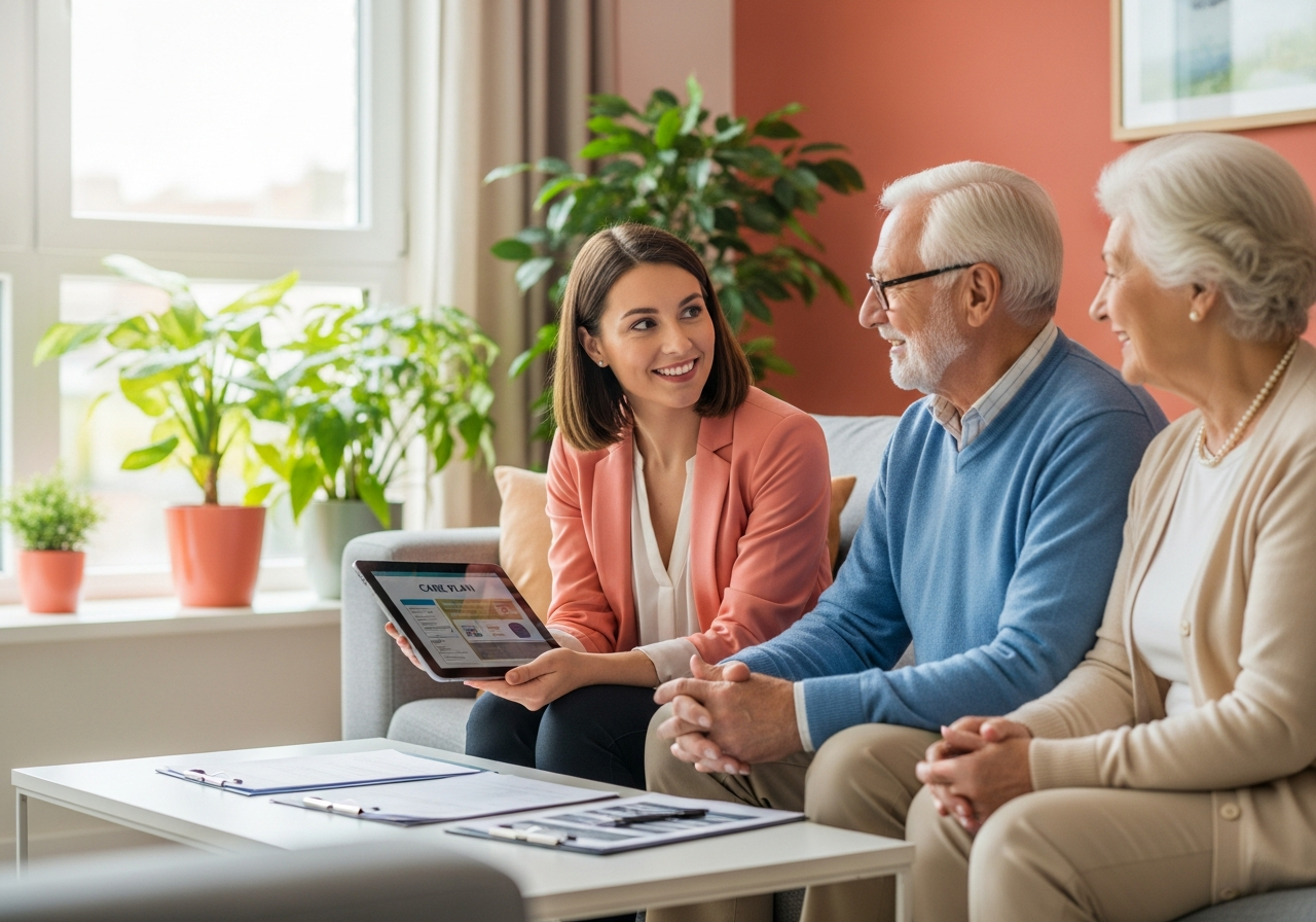 Care Manager accompagnant un couple senior