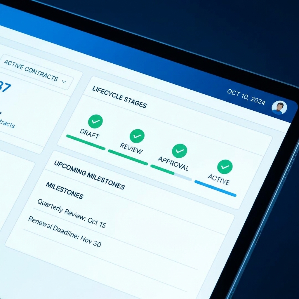 Contract lifecycle dashboard