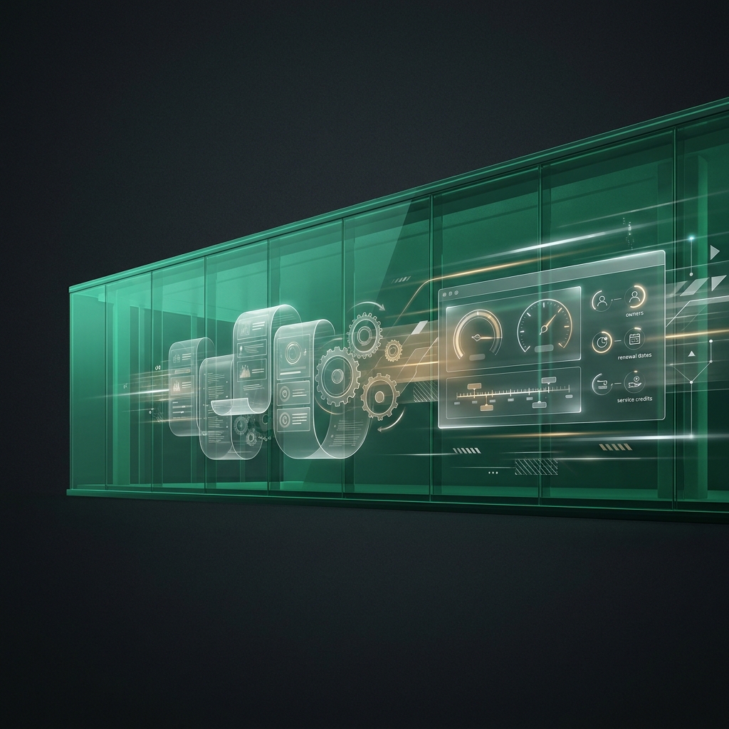 Contract data connected to owners, dates and commercial decisions